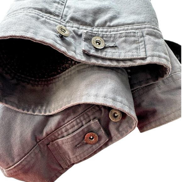 Woolrich Canvas Barn Coat Gray Sherpa Lined Men 2XL Corduroy Collar Chore Jacket - Picture 6 of 16